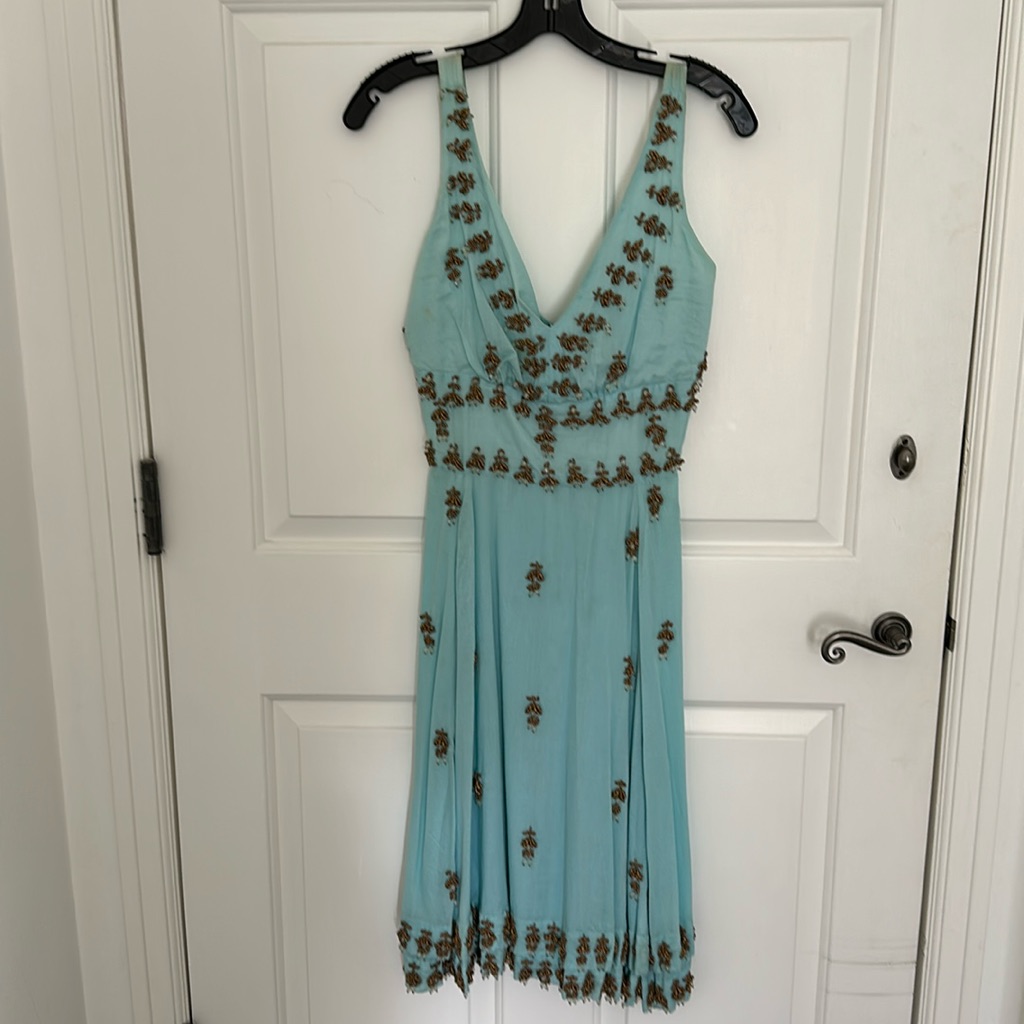 Tracy Reece Aqua Embellished Dress Size 2